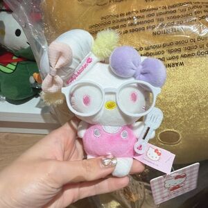 Hello Kitty Plush with Chef Hat and Glasses - Pink, White, and Purple